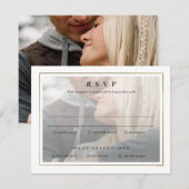 Classic Elegant Gold 2 Foto Wedding RSVP Card Karte (Vorne/Hinten)