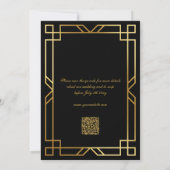 Classic Elegant Gold Black QR UAWG Wedding Einladung (Rückseite)