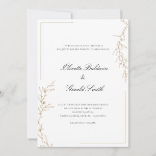 Classic Elegant Gold Blume Branch Wedding