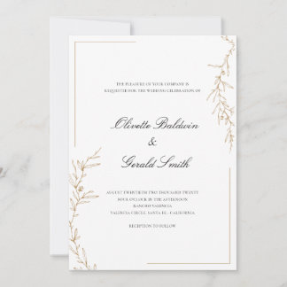 Classic Elegant Gold Blume Branch Wedding