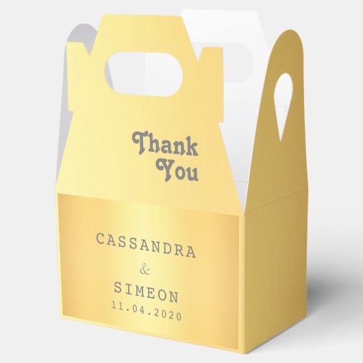 Classic Elegant Gold Dankeschön Gastgeschenk Hochz Geschenkschachtel (Geöffnet)