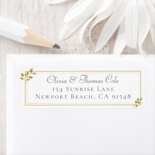 Classic Elegant Gold Eucalyptus Wedding Address (Insitu)