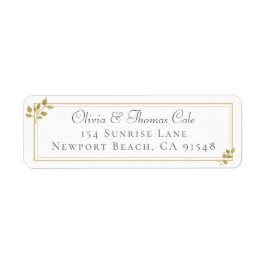 Classic Elegant Gold Eucalyptus Wedding Address