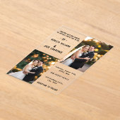 Classic Elegant Gold Foto Wedding Acryleinladungen (Ablage )