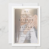 Classic Elegant Gold Foto Wedding Einladung (Vorderseite)