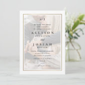 Classic Elegant Gold Foto Wedding Einladung (Stehend Vorderseite)