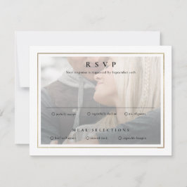 Classic Elegant Gold Foto Wedding RSVP Karte