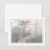 Classic Elegant Gold Foto Wedding RSVP Karte (Vorne/Hinten)