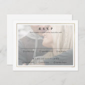 Classic Elegant Gold Foto Wedding RSVP Karte (Vorne/Hinten)