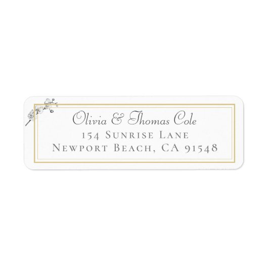 Classic Elegant Gold Frame Orchid Wedding Address (Vorne)