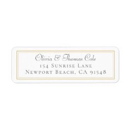 Classic Elegant Gold Frame Wedding Rücksendeadress