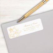 Classic Elegant Gold Gilded Floral Rücksendeadress