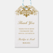 Classic & Elegant Gold Ironwork Wedding Vielen Dan Geschenkanhänger (Vorderseite)