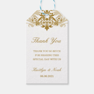 Classic & Elegant Gold Ironwork Wedding Vielen Dan Geschenkanhänger