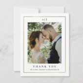Classic Elegant Gold Wedding Foto Dankeskarte (Vorderseite)