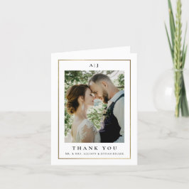 Classic Elegant Gold Wedding Foto Dankeskarte