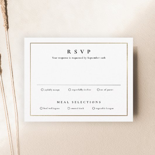 Classic Elegant Gold Wedding RSVP Karte