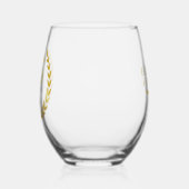 Classic Elegant Gold Wreath Anniversary Name Weinglas Ohne Stiel (Links)
