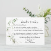 Classic Elegant Green Blätter Kleine Hochzeit Ankündigung (Stehend Vorderseite)