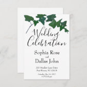 Classic Elegant Green English Ivy Wedding Einladung (Vorne/Hinten)