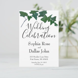 Classic Elegant Green English Ivy Wedding Einladung