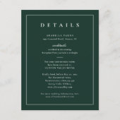 Classic Elegant Green Wedding Details Begleitkarte (Vorderseite)
