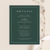 Classic Elegant Green Wedding Details Begleitkarte