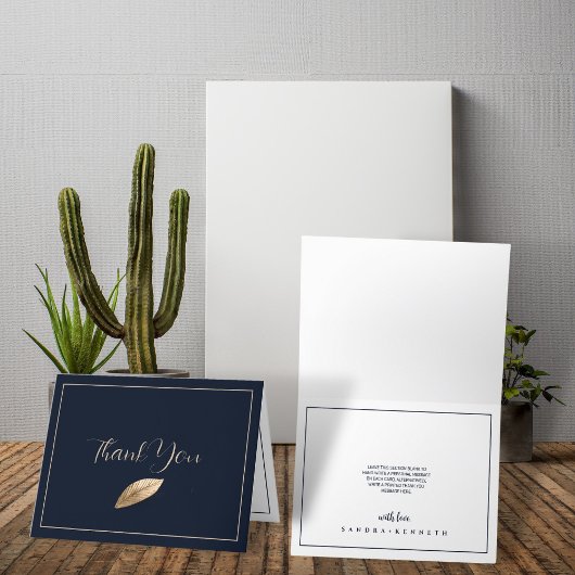 Classic & Elegant I Dark Blue I Wedding Dankeskarte