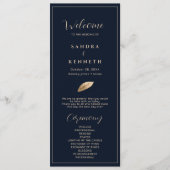 Classic & Elegant I Dark Blue I Wedding Programm (Vorderseite)