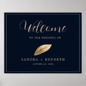Classic & Elegant I Dark Blue I Wedding Willkommen Poster (Vorne)