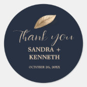 Classic & Elegant I Dark Blue Ich danke Ihnen Runder Aufkleber (Vorderseite)