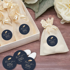 Classic & Elegant I Dark Blue Ich danke Ihnen Runder Aufkleber