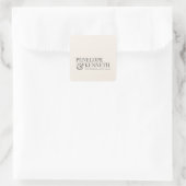 Classic Elegant Ivory Cream Custom Wedding Names Quadratischer Aufkleber (Tasche)