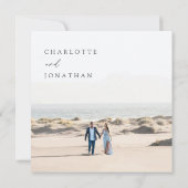 Classic Elegant Ivory Foto Square Wedding Einladung (Rückseite)