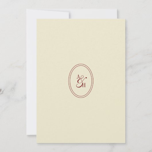 Classic Elegant Ivory Monogram Script Wedding Save The Date (Rückseite)
