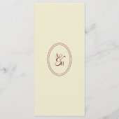 Classic Elegant Ivory Script Monogram Wedding Menükarte (Rückseite)
