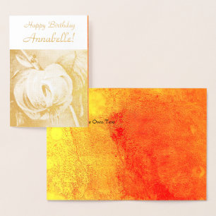 Classic Elegant Lily - Happy Birthday - Anpassen Folienkarte