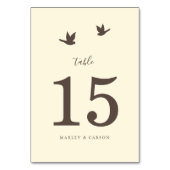 Classic Elegant Love Birds Ivory Wedding Tischnummer (Vorderseite)