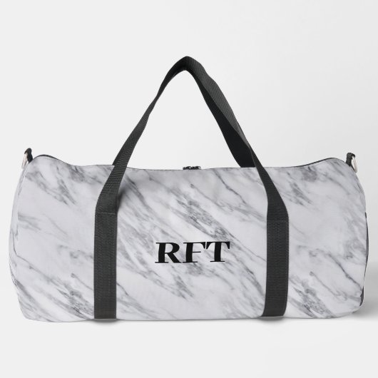 Classic Elegant Marble Monogram Duffle Bag (Vorderseite)