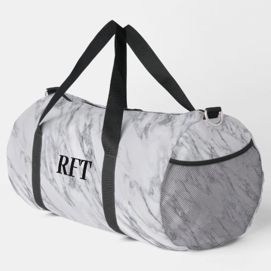 Classic Elegant Marble Monogram Duffle Bag (Rechte Ecke)