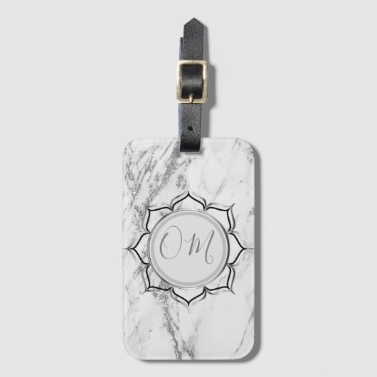 Classic Elegant Marble OM Gepäckanhänger (Vorderseite Vertikal)