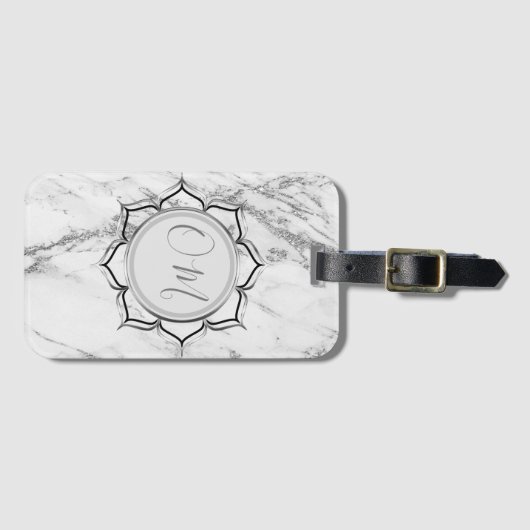 Classic Elegant Marble OM Gepäckanhänger (Vorderseite (Horizontal))