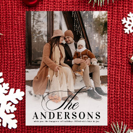 Classic Elegant Minimal NAME Weihnachtsgebäck Foto Feiertagskarte