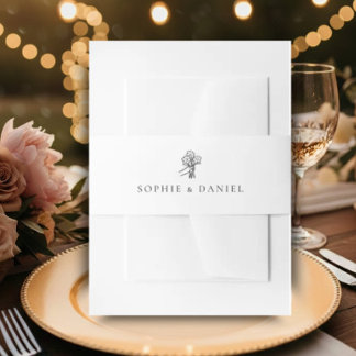 Classic Elegant Minimalist Hand Drawn Line Einladungsbanderole