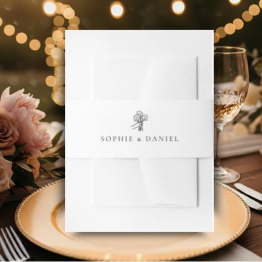 Classic Elegant Minimalist Hand Drawn Line Einladungsbanderole