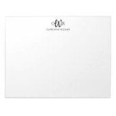 Classic Elegant Modern 3 Monogram, Initial Script Notizblock (Vorderseite)