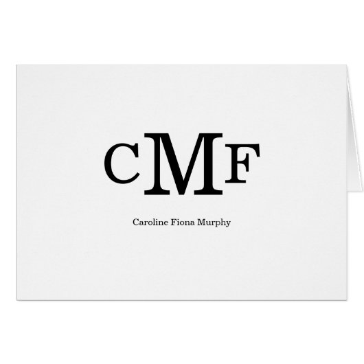 Classic Elegant Modern Simple 3 Monogram Initial (Vorderseite (Horizontal))