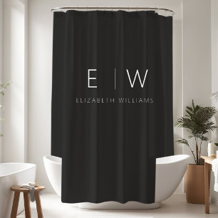Classic Elegant Modernes, Minimalistisches Schwarz Duschvorhang