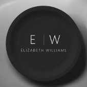 Classic Elegant Modernes, Minimalistisches Schwarz Pappteller