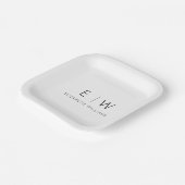 Classic Elegant Modernes, Minimalistisches Schwarz Pappteller (Gewinkelt)